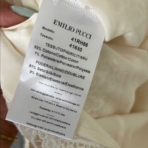 Emilio Pucci Cream White Lace One-Shoulder Mini Dress - Picture 7 of 15